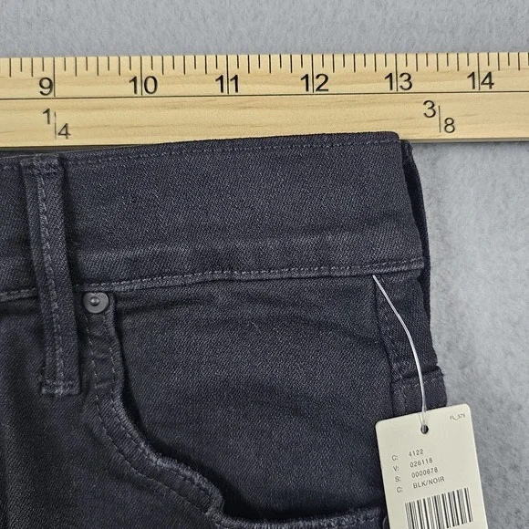 Mother Jeans Women 26 The Insider Step Crop Fray Jeans Not Guilty Black Wash NWT